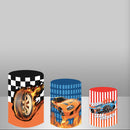 Hotwheels Round Backdrop Hot Wheels Party Decor Cars Circle Cake Table Background Cylinder Plinth Covers