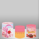 Sweet Donuts Party Round Backdrop Circle Background Baby Shower Birthday Photo StudioDecor Candy Table Banner Covers