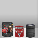 Disney Racing Car Round Backdrop Cars Mcqueen Birthday Circle Background Cylinder Plinth Covers