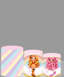 Fondo fotográfico alto de arcoíris, fondos redondos de cumpleaños para niños, fondo circular para niñas, cubiertas de accesorios para fotomatón de fiesta 