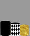 Modifique las decoraciones de oro negras de las cubiertas del zócalo del cilindro para requisitos particulares 3pcs del tamaño 