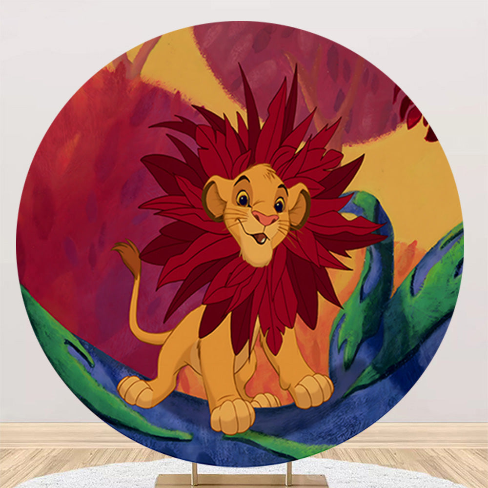 The Lion King Round Backdrops Kids Birthday Party Circle Background Birthday Covers