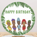 Personalize Name Tākaro Tribe Round Backdrops Kids Party Circle Background Birthday Covers