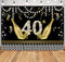 Toile de fond joyeux anniversaire 30e, 40e, 50e, 60e paillettes, perles de champagne, décor de fête d'anniversaire pour hommes ou femmes, arrière-plan de photographie, accessoires de bannière d'anniversaire noir
