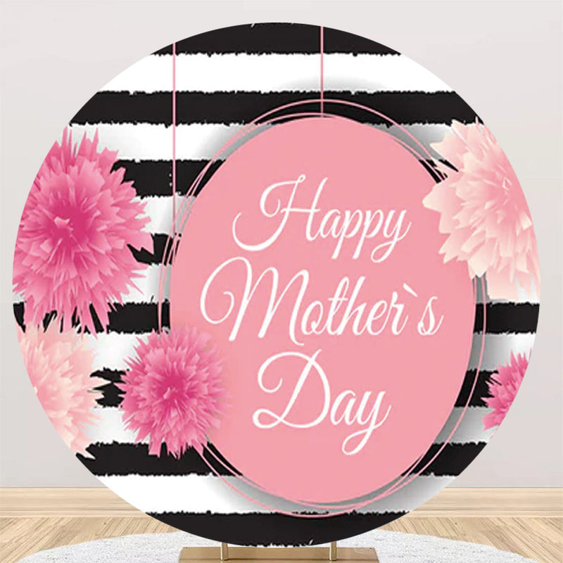 Mother's Day Round Backdrops Mother Pink Party Circle Background Birthday Covers