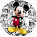 Mickey Mouse Round Backdrop Boys Birthday Circle Background Table Banner Covers