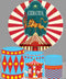 Fondo redondo de circo para niños, Fondo circular de cumpleaños con tigre, decoración para estudio fotográfico, cubiertas de pedestal cilíndricas 