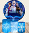 Custom Cartoon Round Backdrops Girls Birthday Circle Background Elsa Banner Covers