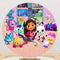 Gabby's Dollhouse Round Backdrops Kids Birthday Party Circle Background Gabby Birthday Covers Cylinder Plinth Covers