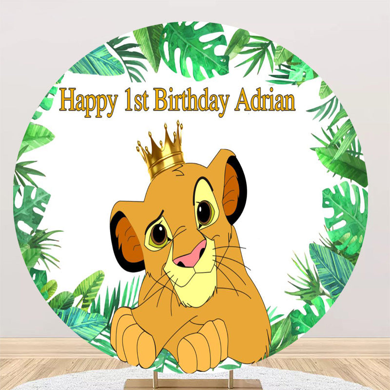 Personalize The Lion King Simba Round Backdrop Boy 1st Birthday Circle ...