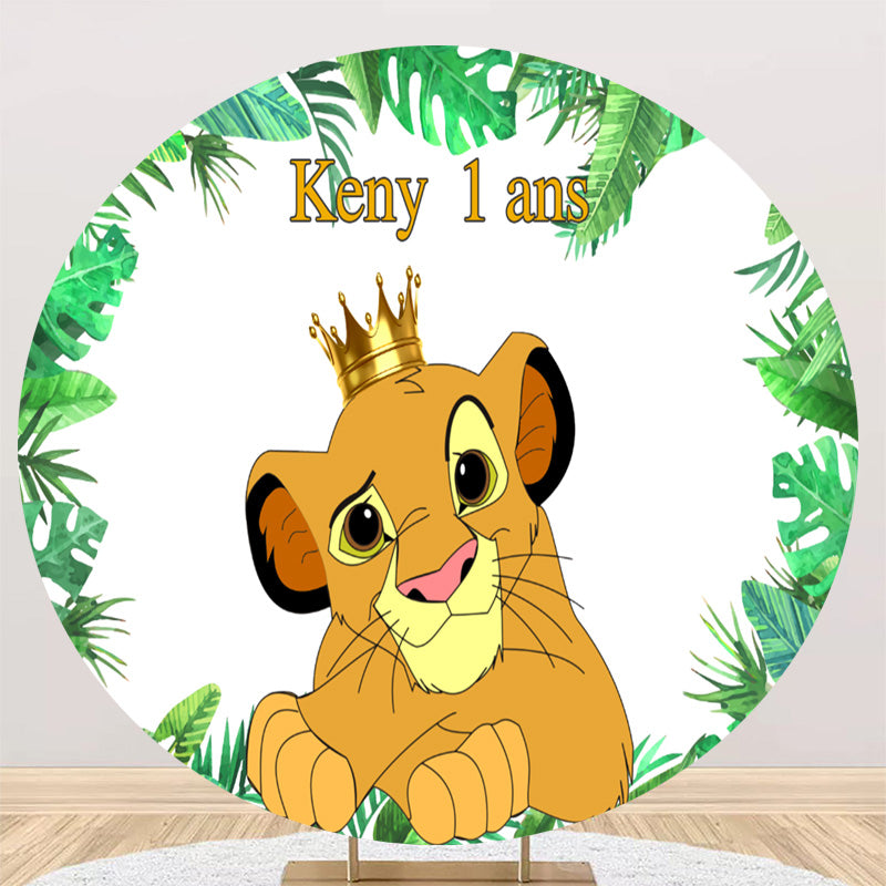 Personalize The Lion King Simba Round Backdrop Boy 1st Birthday Circle ...