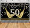 Toile de fond joyeux anniversaire 30e, 40e, 50e, 60e paillettes, perles de champagne, décor de fête d'anniversaire pour hommes ou femmes, arrière-plan de photographie, accessoires de bannière d'anniversaire noir