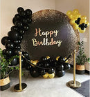 Toile de fond ronde noire et dorée pour Photo de fête d'anniversaire, décor de fête pour femmes, affiche, bannière, accessoires Photo 