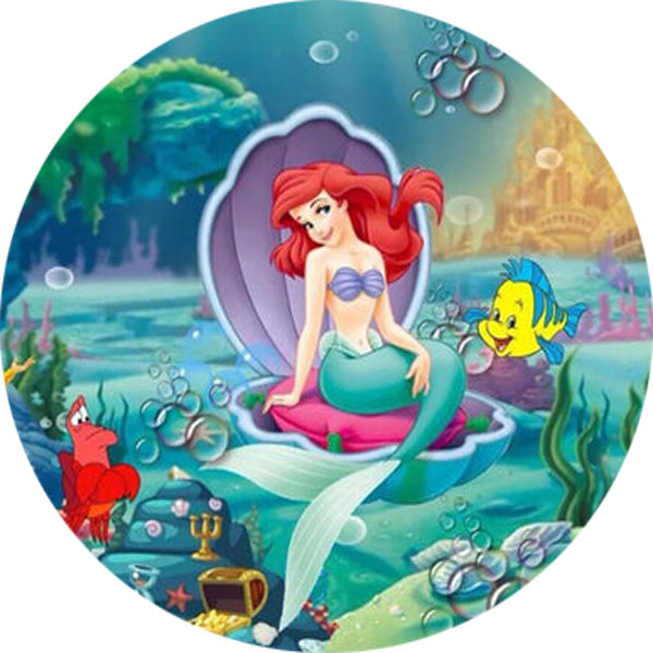 Customize Round Backdrops Cover Fish Under the Ocean Circle Background Girls Birthday 3pcs Cylinder Plinth Covers Decorations