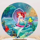 Customize Round Backdrops Cover Fish Under the Ocean Circle Background Girls Birthday 3pcs Cylinder Plinth Covers Decorations