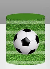 Football Round Backdrop Soccer Party Decor Circle Cake Table Background Cylinder Plinth Covers