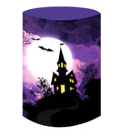 Fondos redondos de víspera de Halloween, fondo circular de calabaza de pesadilla, cubiertas de accesorios para fotomatón de fiesta de Luna y murciélago