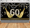 Happy Birthday Backdrop 30th 40th 50th 60th Glitter Champagne Pearl Mens or Women Birthday Party Decor Photography Background Black Birthday Banner Props