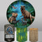 Round Circle Jurassic World Background Photography Studio For Birthday Boy Customize Photo Backdrops Dinosaur Party Decorations
