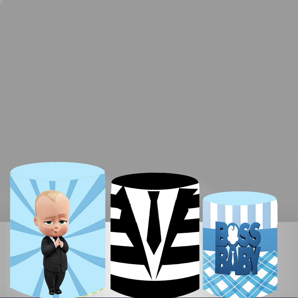 Personalize Boss Baby Round Backdrop Boy Birthday Circle Background Table Banner Covers
