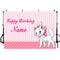 Custom Name Pink Marie Cat Girls Birthday Photo Backdrop Decor Photo Studio Kids Photography Background