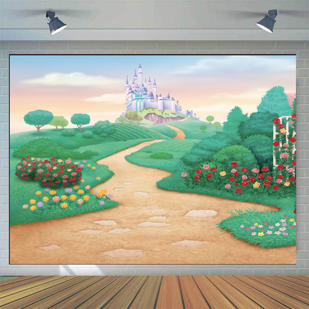Disney Princess Photo Backdrop Birthday Party Decor Photo Studio Kids Photography Background