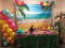 Summer Tropical Beach Backdrop Hawaii Ocean Palm Trees Photography Background for Picture Blue Sea Sky Sunshine Luau Themed Party Decorations Photo Booth Studio Props