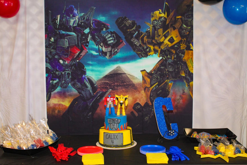 Transformers Photography Backdrops Cartoon Movie Robot Children Birthday Party Photography For Backdrop Digital Printed Photo Backgrounds