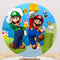 Super Marios Round Backdrop Bros Birthday Circle Background Cylinder Plinth Covers