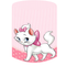 Marie Round Fabric Backdrop With Elastic Pink Marie Cat Girls Birthday Baby Shower Party Decorations Background