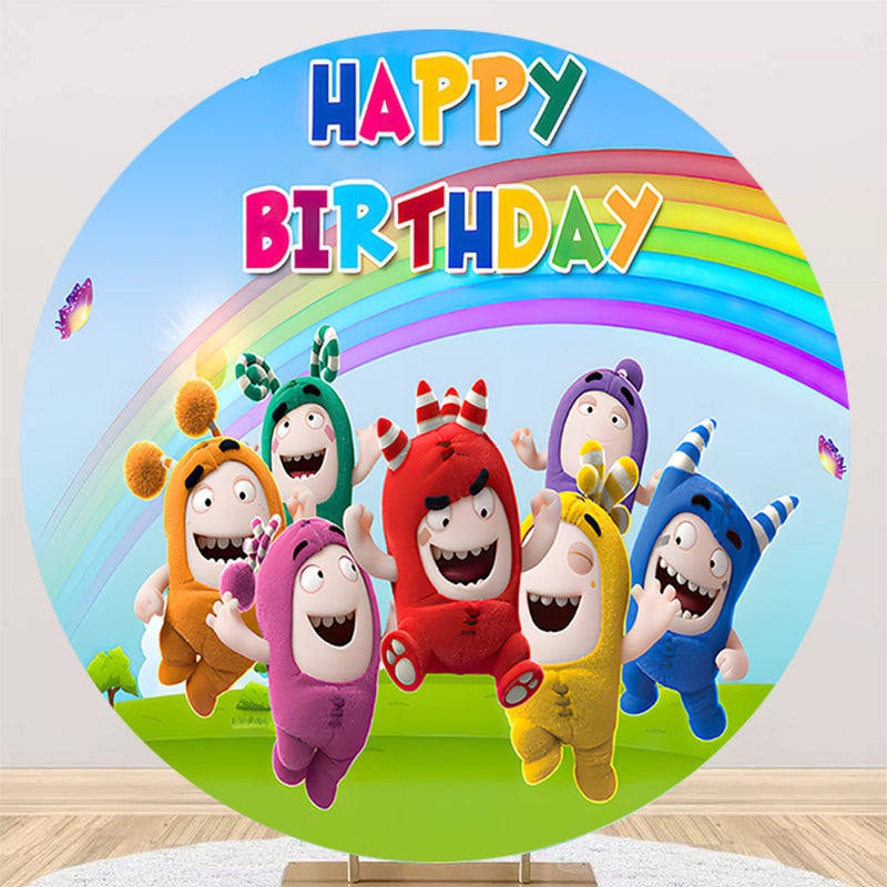 Odd Bods Round Backdrops OddBods Kids Party Circle Background Birthday Covers
