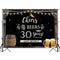 Personnalisez la toile de fond de photographie Cheers and Beers pour le 30e 40e 50e anniversaire, bannière de fête, fond en bois à paillettes rustiques, cabine photo 