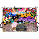 80S Graffiti Wall Baby Girl Party Banner Backdrop Princess Baby Shower Photography Background Photo Booth Backdrops
