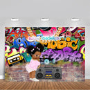 80S Graffiti Wall Baby Girl Party Banner Backdrop Princess Baby Shower Photography Background Photo Booth Backdrops