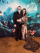 Halloween Backdrop Halloween Photography Background Moon Night Scary Cemetery Pumpkin Lantern Backdrop Children Adult Halloween Backdrops for Parties