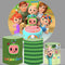 Coco melon Party Round Backdrop Circle Background Cocomelon Kids Birthday Photo Studio Decor Candy Table Banner Covers
