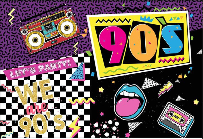 90‘s Party Backdrop for Photography Hip Hop Graffiti 90s Birthday Party Decoration Background Photo Studio Photocall