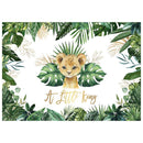 Toile de fond personnalisée pour photographie de fête prénatale, un petit roi, forêt, Jungle, Lion mignon, accessoires de décoration pour fête d'anniversaire pour bébé 