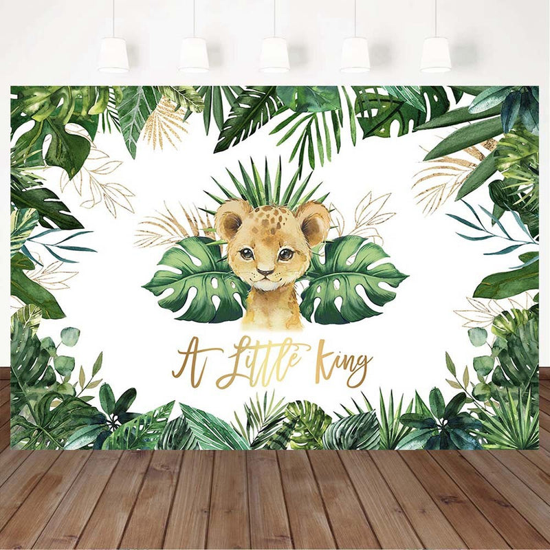 Customize A Little King Baby Shower Photography Backdrop Forest Jungle Cute Lion Background Baby Birthday Party Photo Decor Props
