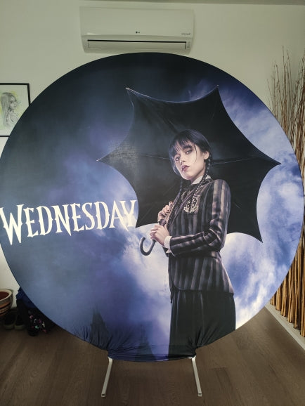 Wednesday Addams Round Backdrops Kids Birthday Party wednsday adamas redondo Circle Background Birthday Covers