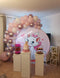 Round Fabric Backdrop With Elastic Disney Pink Marie Cat Girls Birthday Baby Shower Party Decorations Background