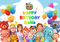 cocomelon family theme photo backdrops children birthday party photography background for photo studio banner kids balloons