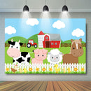 Animals Baby Shower Background Safari Birthday Party Decoration Banner Farm Cow Pig Horse Sheep Photo Backdrops Photography