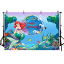 Ariel Mermaid background for photography under the sea backdrop for photo studio children birthday party decoration supplies