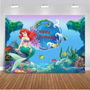 Ariel Mermaid background for photography under the sea backdrop for photo studio children birthday party decoration supplies