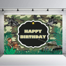 Army Sign Birthday Photography Backdrops Fighter Tank Boy's Birthday Party Background Photography Birthday Backdrop
