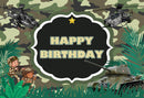 Fondo de fotografía de cumpleaños con signo del ejército, Fondo de fiesta de cumpleaños para niño, telón de fondo para fotografía de cumpleaños