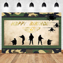 Fondo de fotografía de fiesta de batalla signo del ejército fondos de fotografía de feliz cumpleaños cartel de fiesta de cumpleaños de niño decorar fondo de foto