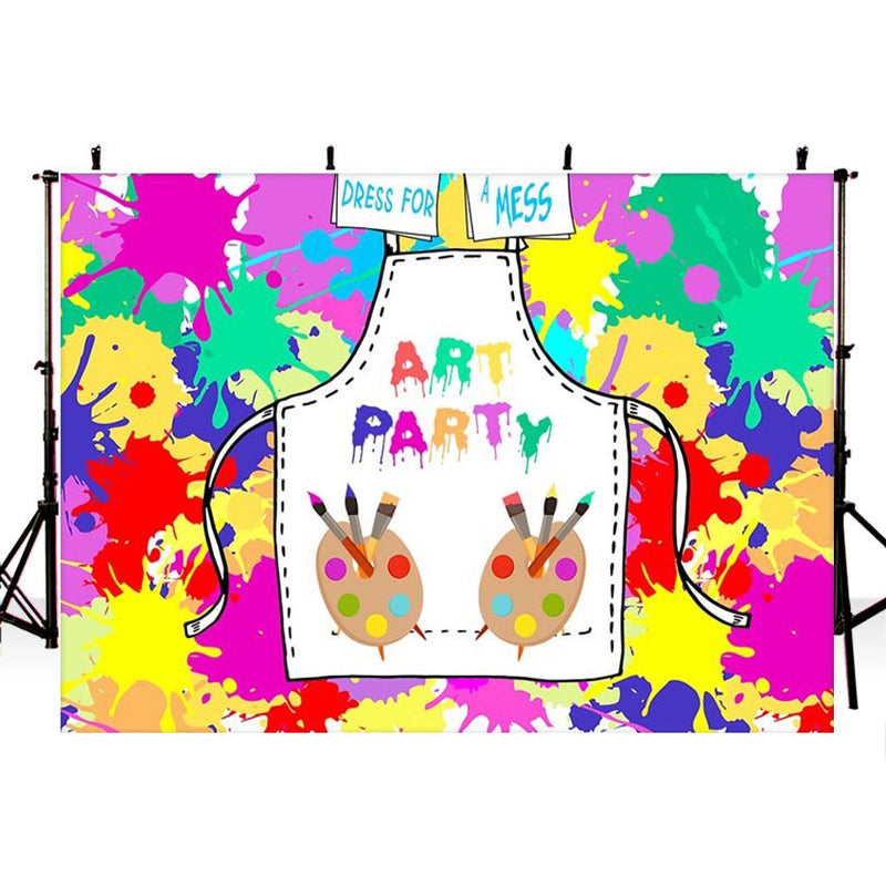 Art Paint Party Photography Backdrop Baby Kid Artist Birthday Dress for a Mess Art Party Painting Splatter Photo Background