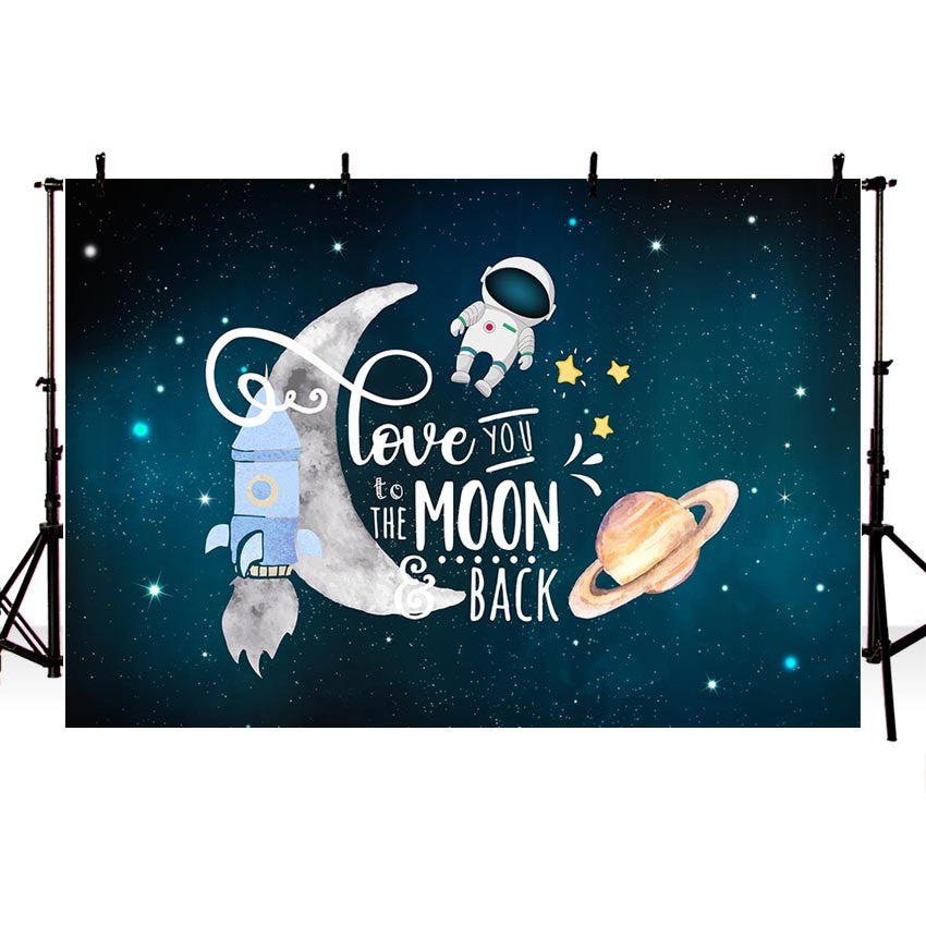Toile de fond de photographie sur le thème des astronautes, pour garçons, vaisseau spatial, décor de fête d'anniversaire, bannière de Studio Photo pour séance Photo